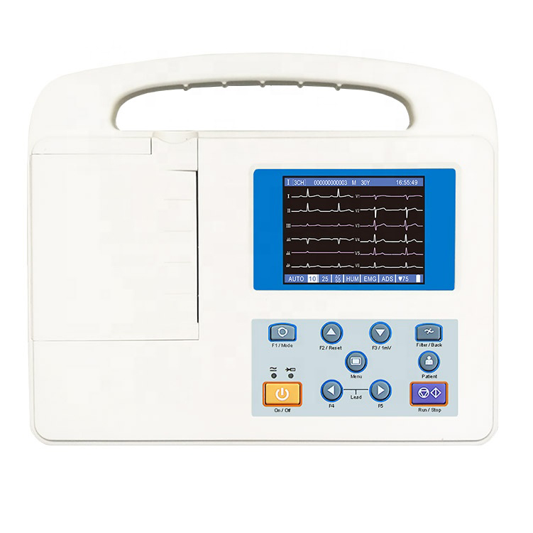 3.5 inch color screen cheap price of ECG machine with laser printer printing