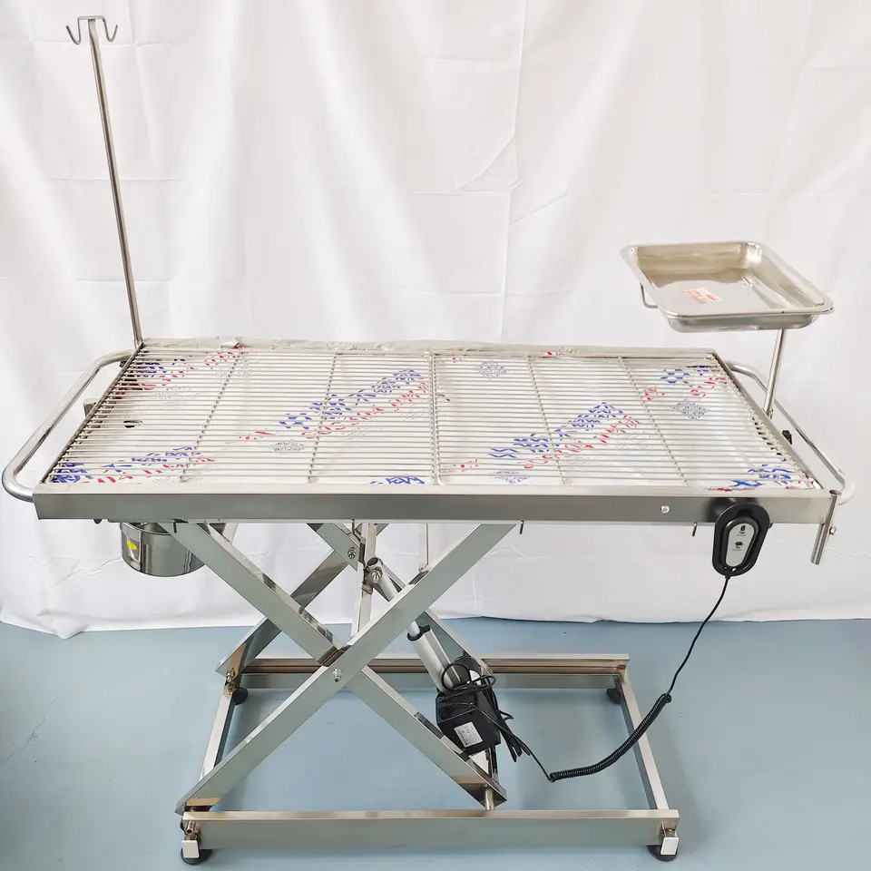 Veterinary Equipment Animal Operating Table Stainless Steel Electric Flat Lifting Pet Treatment Table