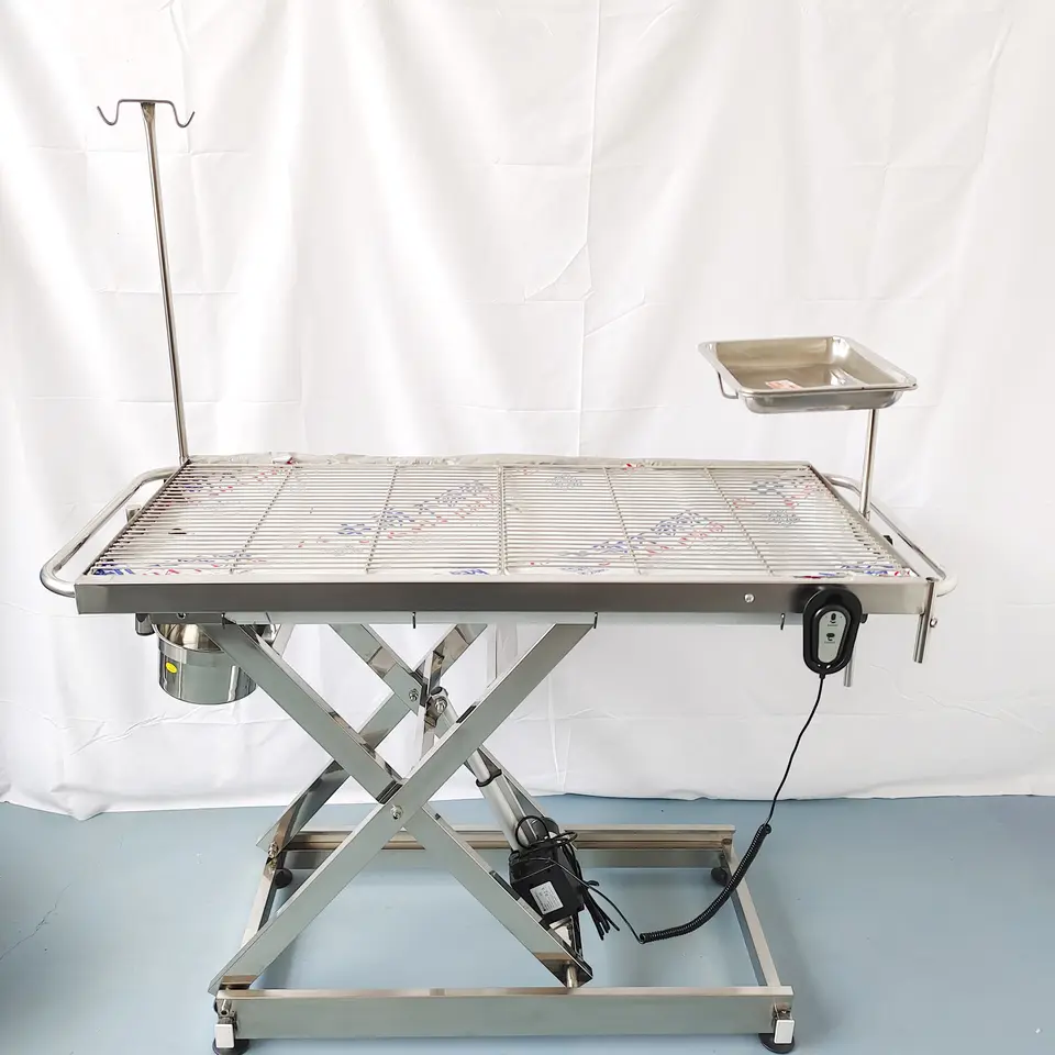 Veterinary Equipment Animal Operating Table Stainless Steel Electric Flat Lifting Pet Treatment Table