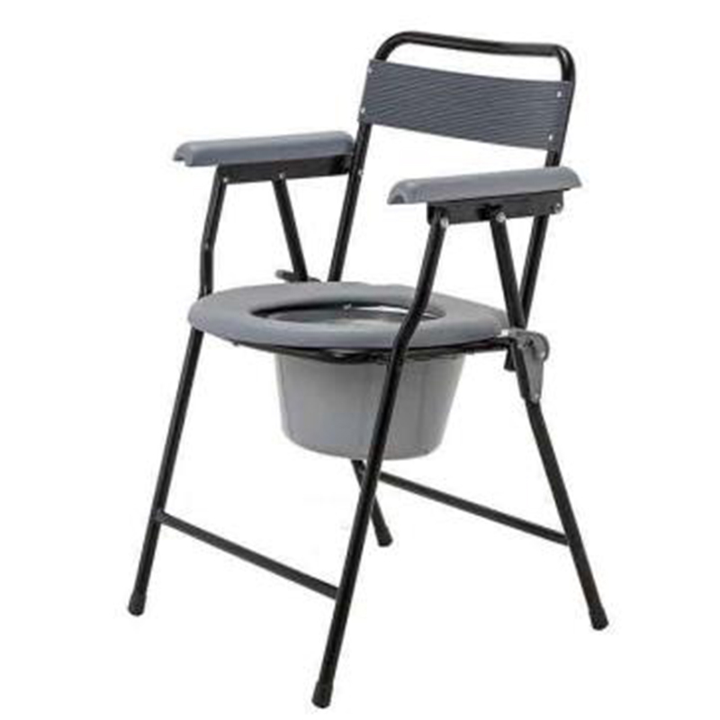 Amain Foldable Steel Toilet Chair with Adjustable Seat Height
