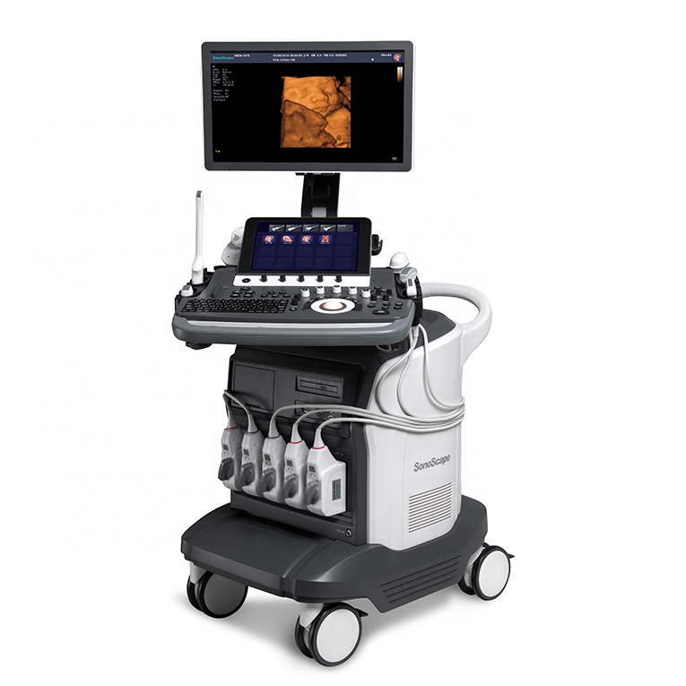 SonoScape S50 Elite 4D Trolley Color Doppler Ultrasound Equipment With 4 Probes Connections
